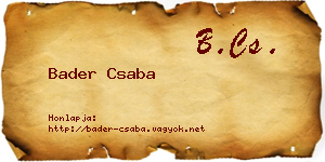 Bader Csaba névjegykártya