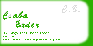 csaba bader business card